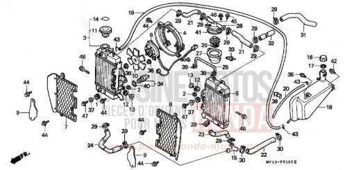 RADIATEUR/BUSE XRV750S de 1995